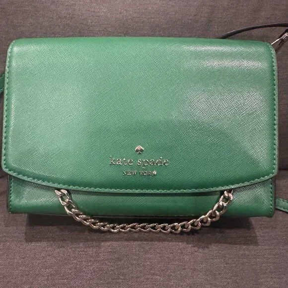 Kate Spade Carson Crossbody Saffiano Leather Green - Picture 2 of 9
